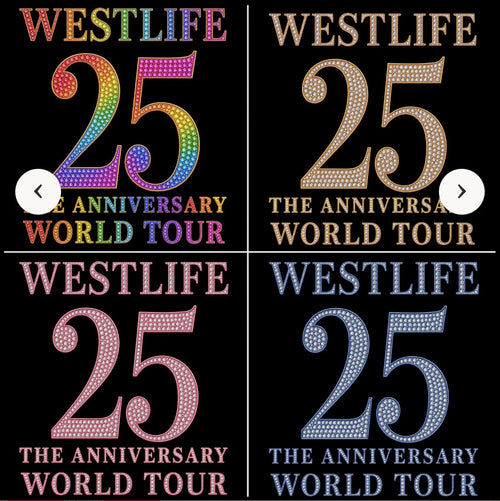 Westlife 25 years anniversary tour t shirt